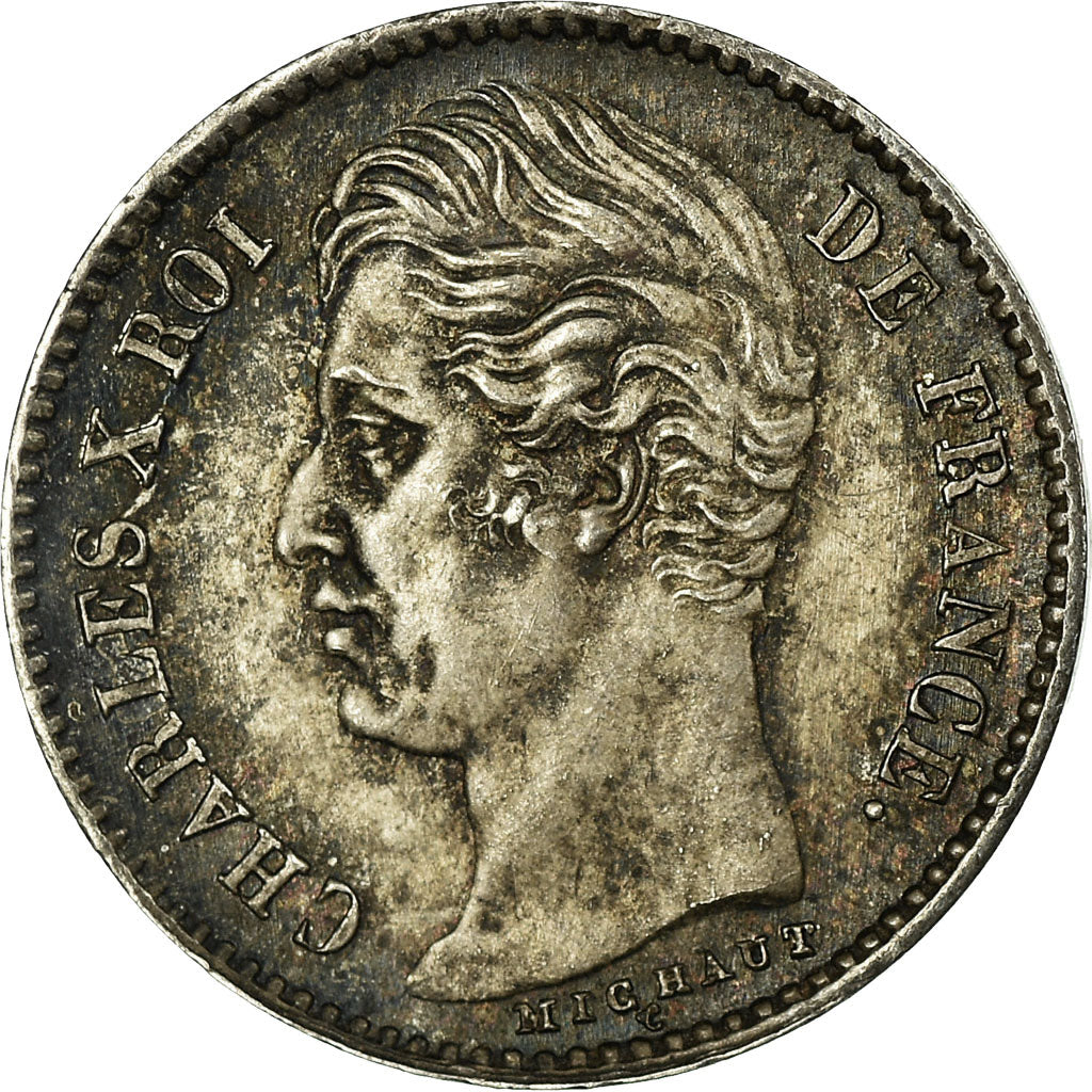 Coin, France, Charles X, 1/4 Franc, 1828, Paris, AU(55-58), Silver, KM:722.1