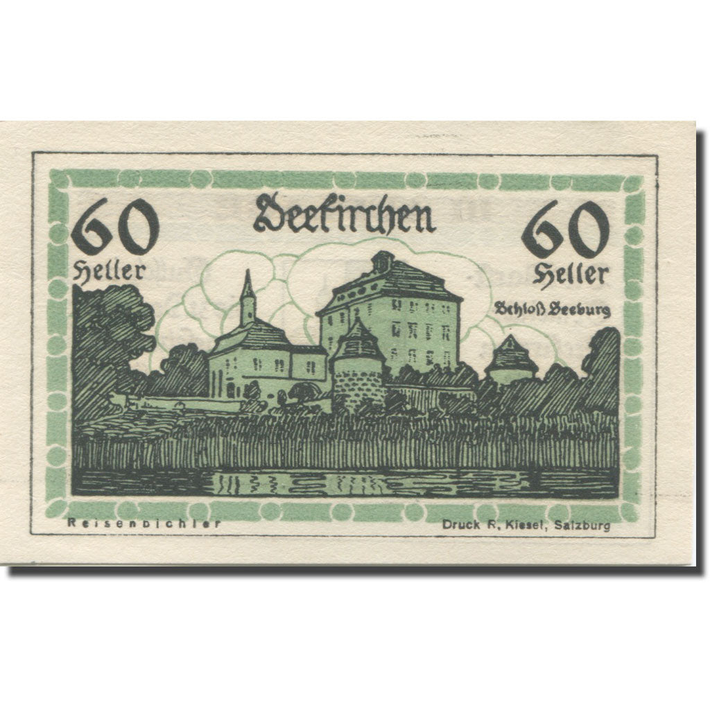 Banknote, Austria, Seekirchen, 60 Heller, Eglise, 1920 UNC(65-70) Mehl:FS 987b