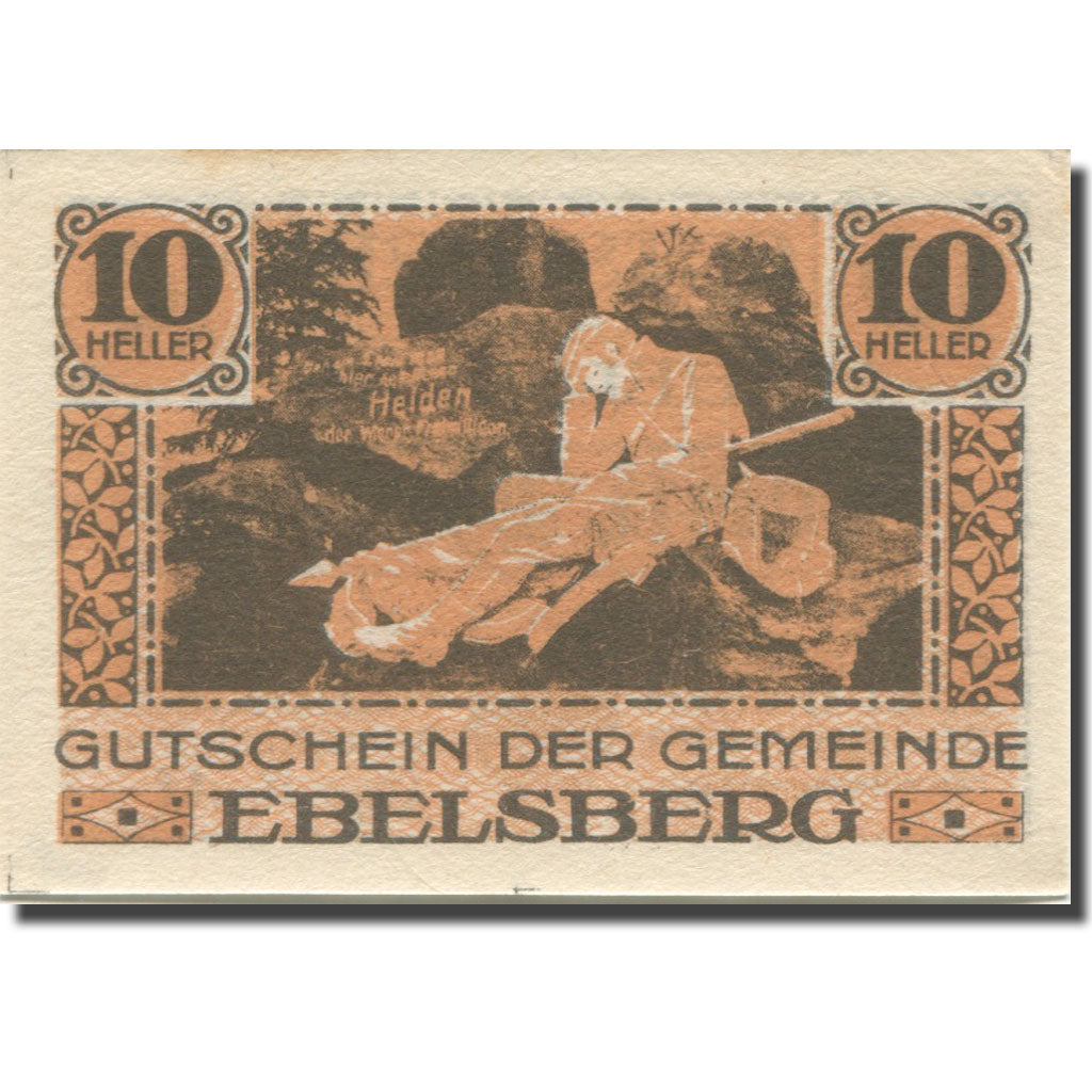 Banconote, Austria, Ebelsberg, 10 Heller, personnage, 1920 SPL Mehl:FS 140Ia