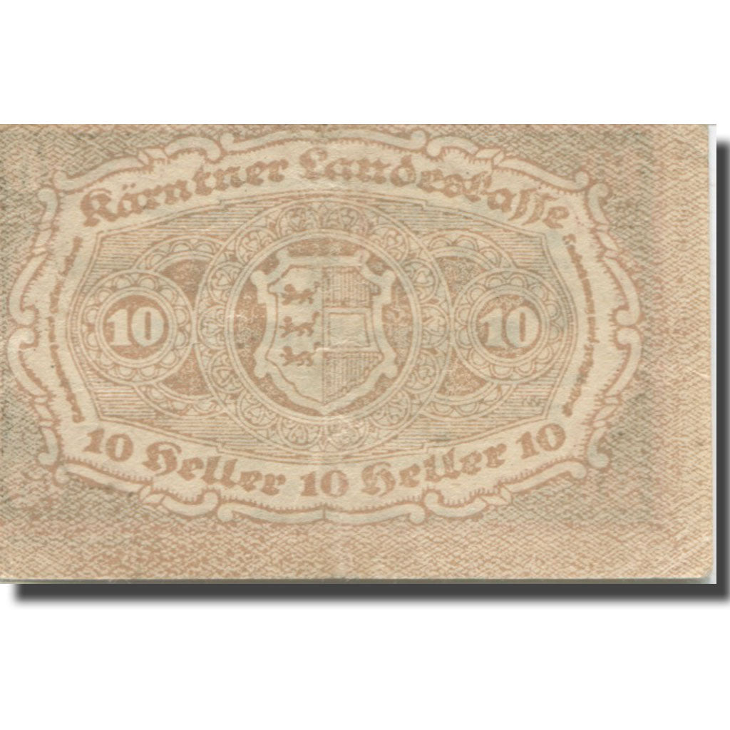Banknote, Austria, Landesrat, 10 Heller, Blason, 1920 AU(55-58) Mehl:FS 427