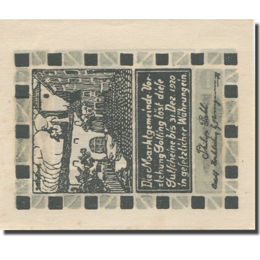 Banknote, Austria, Golling, 30 Heller, paysage, 1920, AU(55-58) Mehl:FS 249