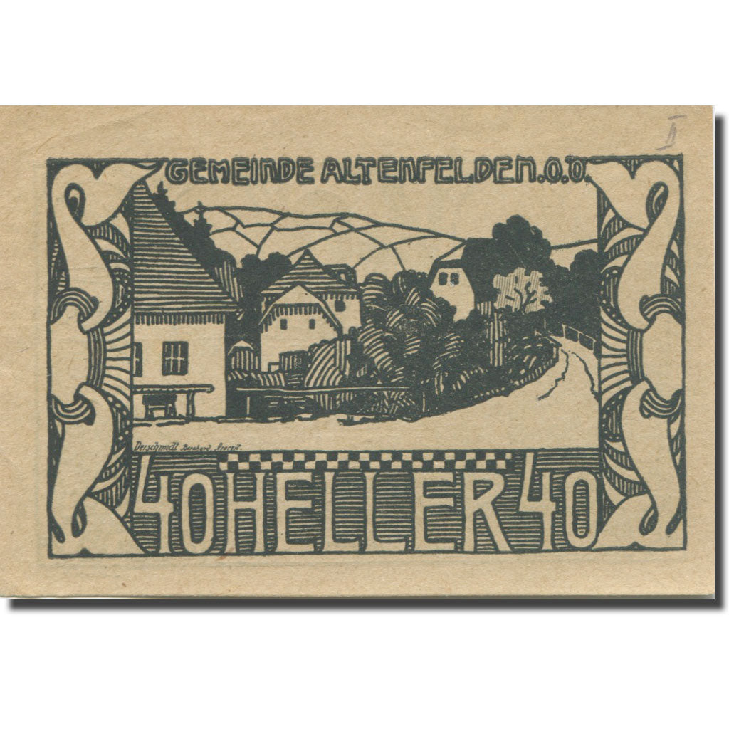 Banknote, Austria, Altenfelden, 40 Heller, village, 1920 UNC(63) Mehl:FS 27Ic