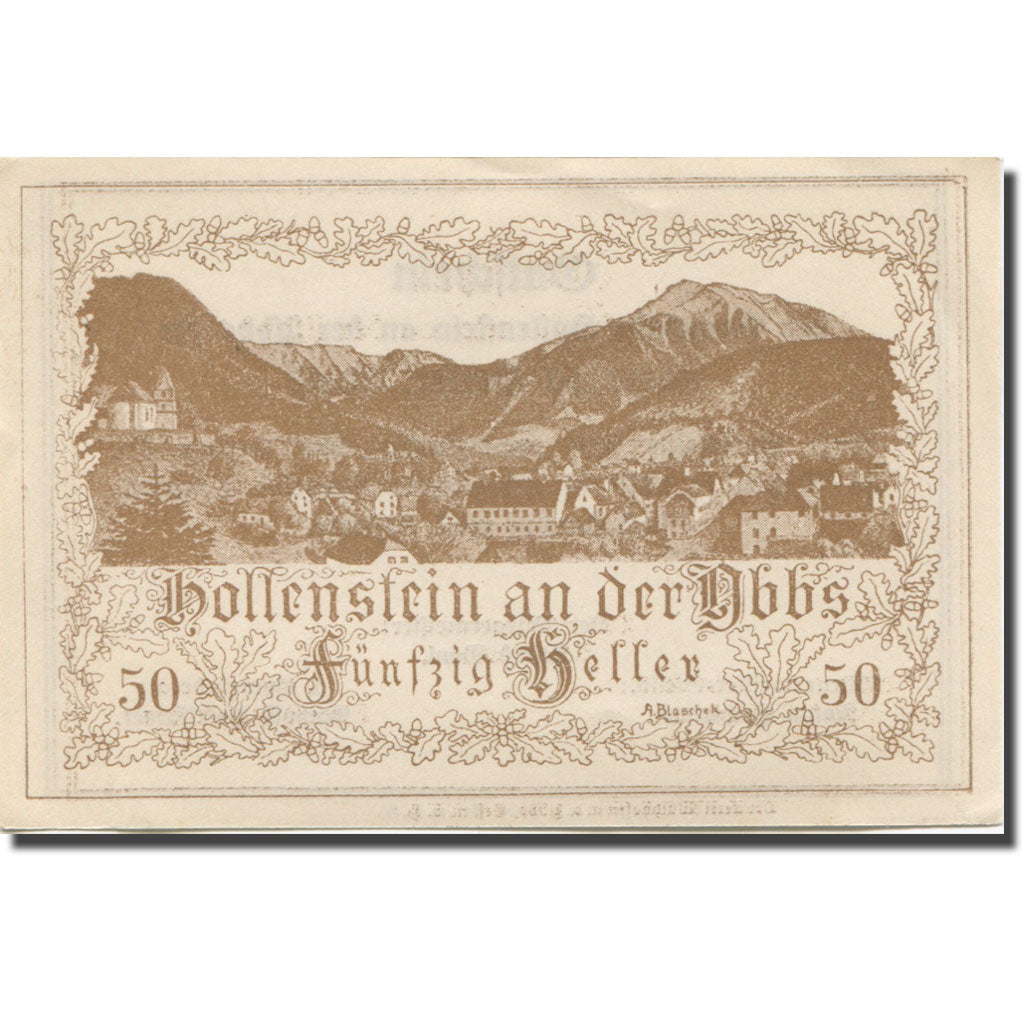 Banknote, Austria, Hollenstein, 50 Heller, montagne, 1920 UNC(63) Mehl:FS 395a