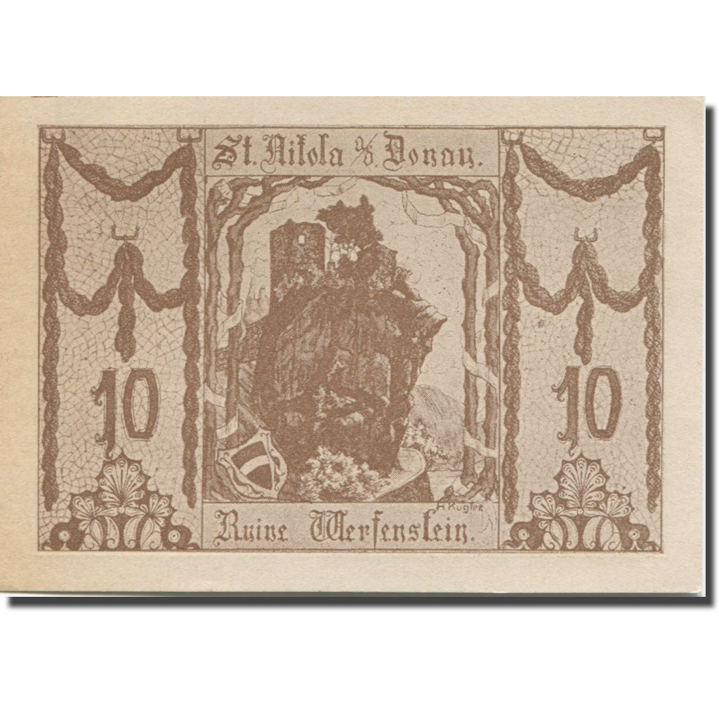 Banknote, Austria, St Nikola, 10 Heller, ruine, 1920 UNC(63) Mehl:FS 914I