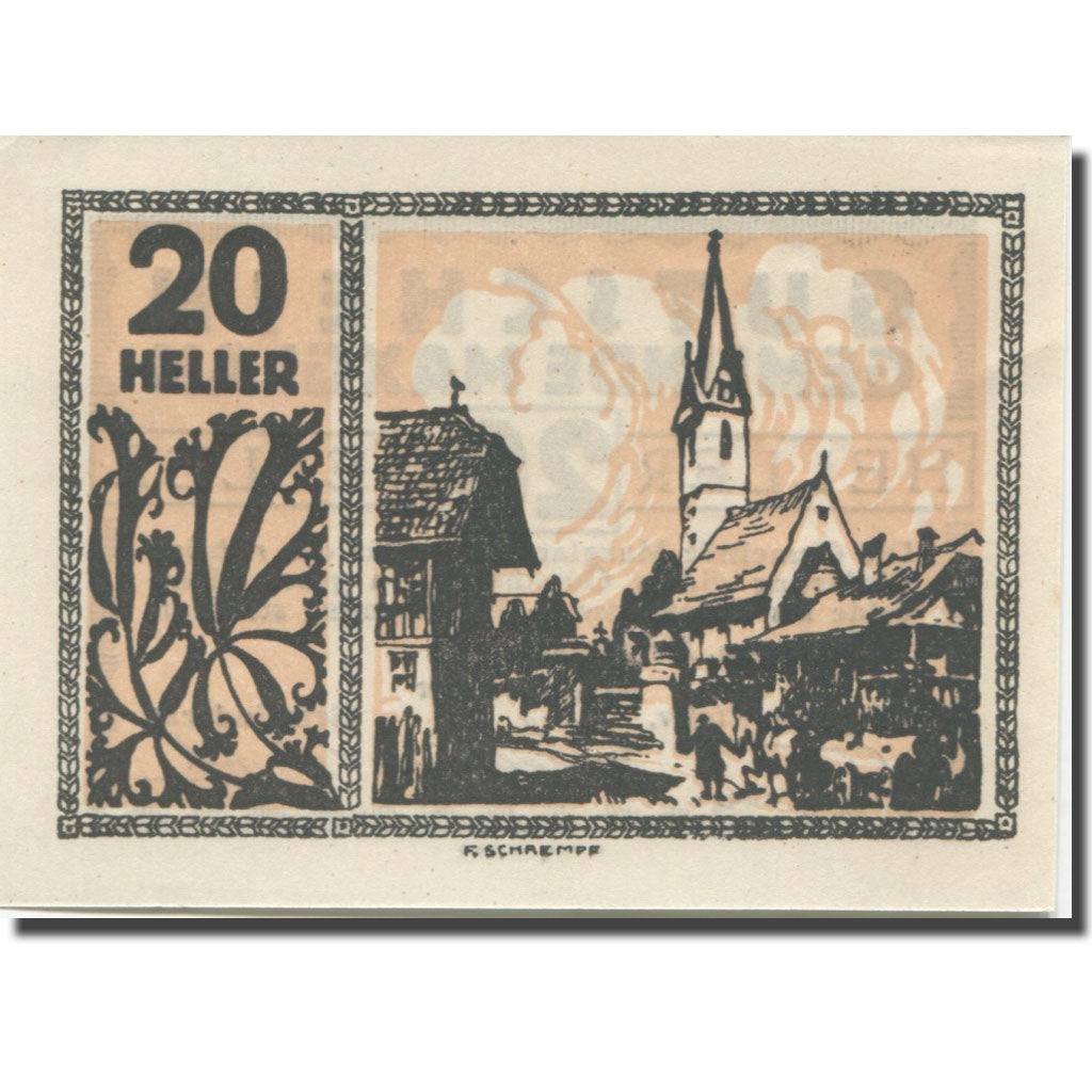 Banknote, Austria, Maxglan, 20 Heller, Eglise, 1920 UNC(63) Mehl:FS 602a