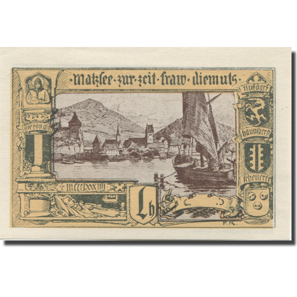 Banknote, Austria, Mattsee, 50 Heller, paysage, 1920, UNC(65-70), Mehl:FS 596a
