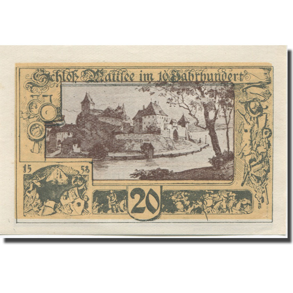 Banknote, Austria, Mattsee, 20 Heller, château, 1920, UNC(65-70), Mehl:FS 596a