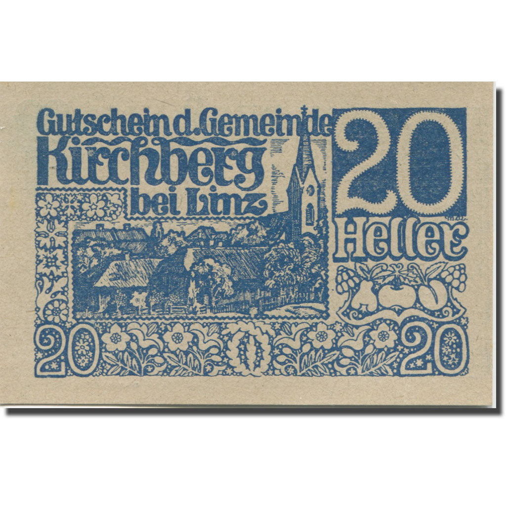 Banknote, Austria, Kirchberg, 20 Heller, Eglise, 1920 UNC(65-70) Mehl:FS 443a