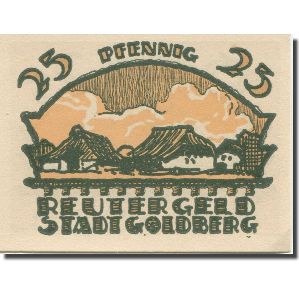Banknote, Germany, Goldberg, 25 Pfennig, Blason, 1922 UNC(63) Mehl:452.1