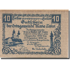 Banknote, Austria, Maria Taferl, 10 Heller, château, 1920 UNC(63) Melh:FS 588