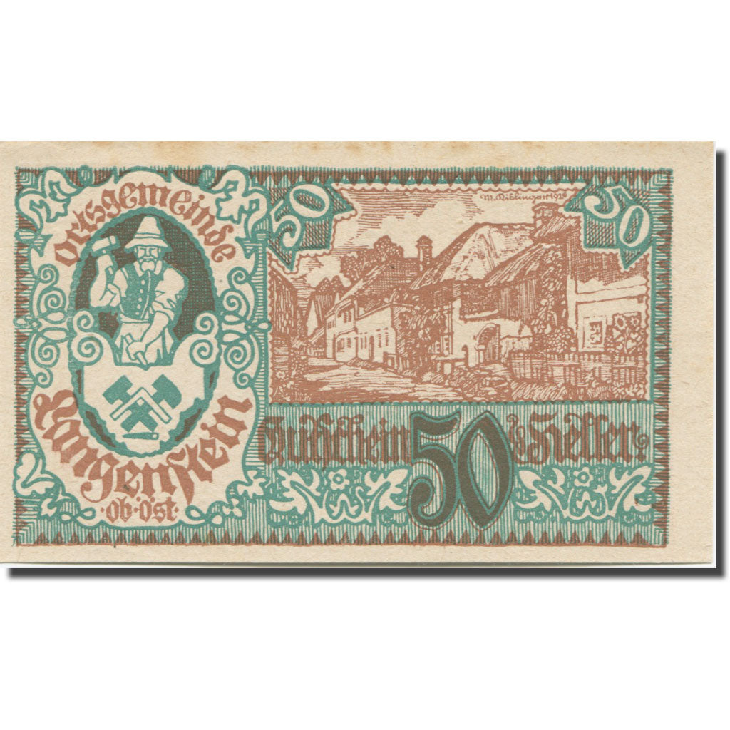Banknote, Austria, Langenstein, 50 Heller, rue, 1920, UNC(63), Mehl:FS 502a