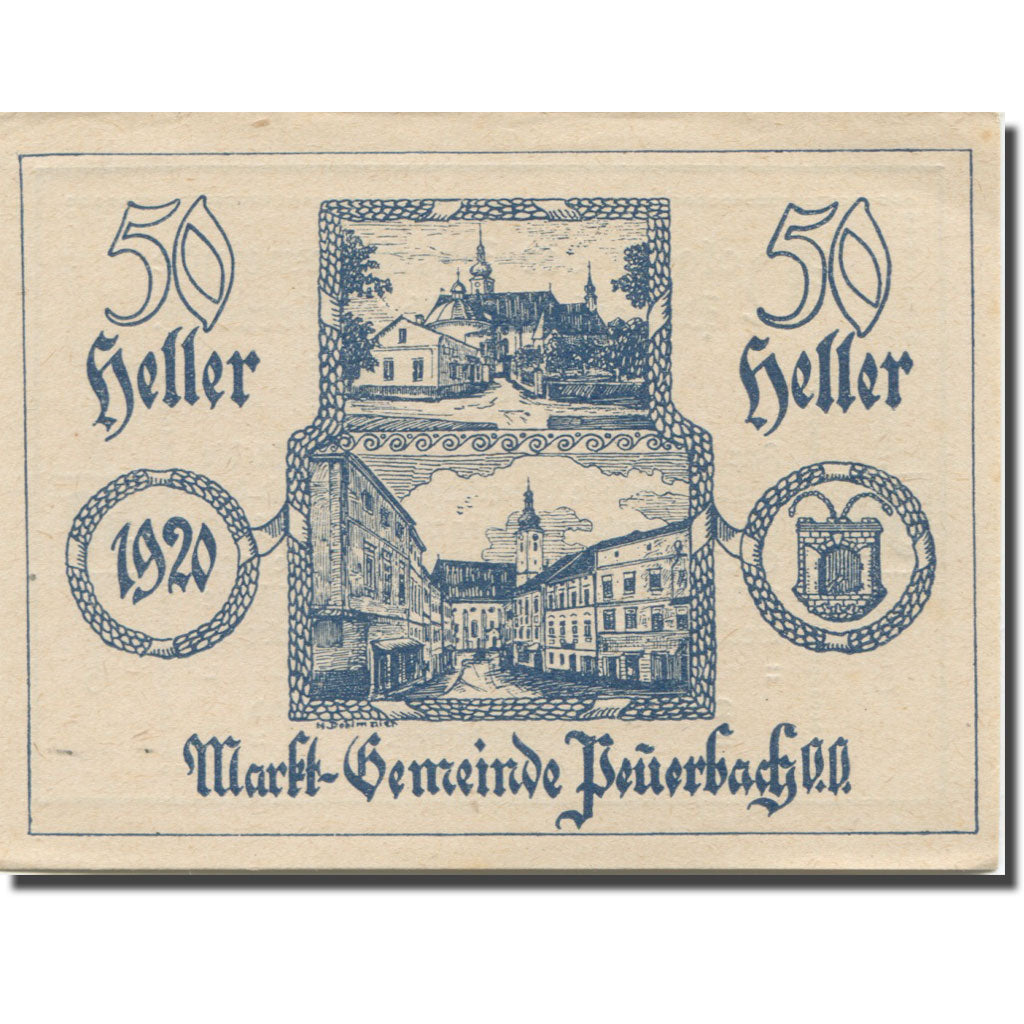 Billet, Autriche, Peuerbach, 50 Heller, rue, 1920-04-07, SPL Mehl:FS 741IIa