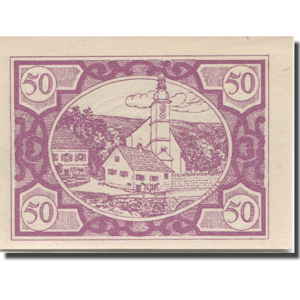 Banknote, Austria, Fischlham, 50 Heller, Eglise 1920-12-31, UNC(63) Mehl:FS 203I