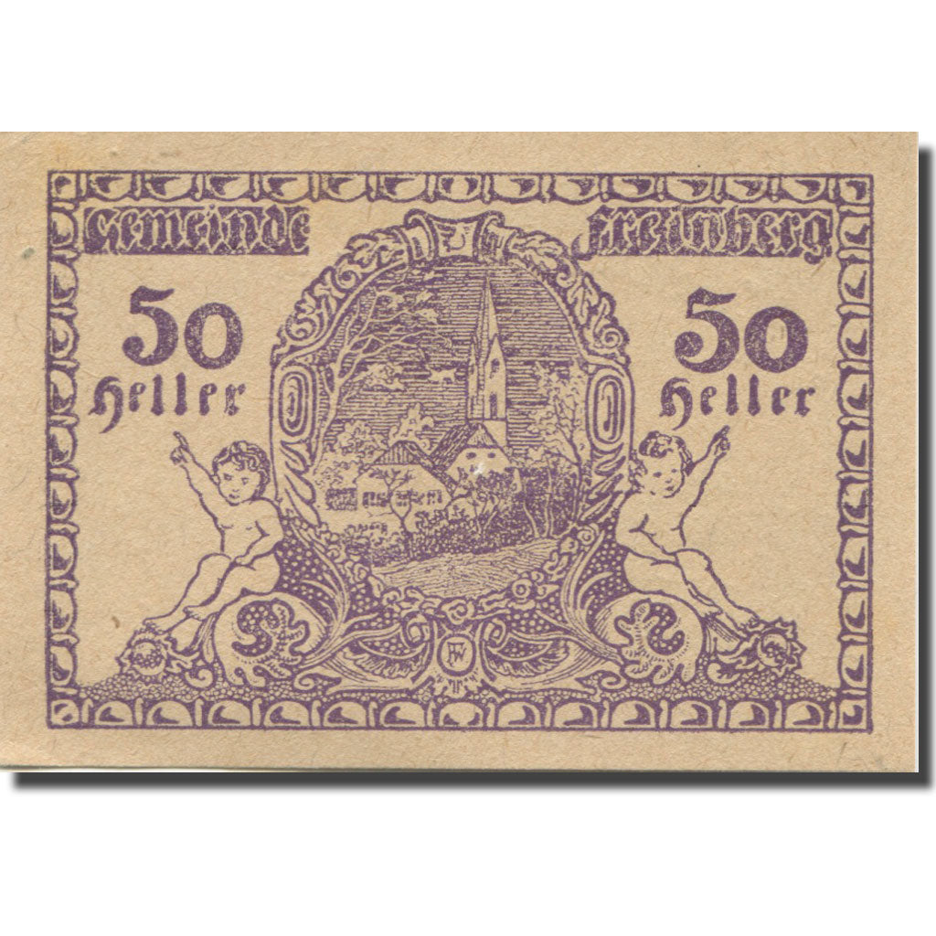Banknote, Austria, Freinberg, 50 Heller, paysage, 1920 UNC(63) Mehl:FS 211Ic