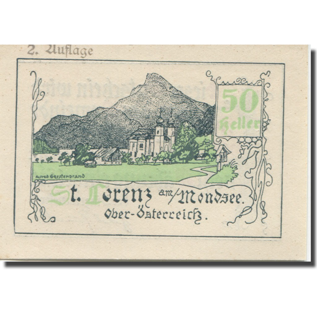 Banknote, Austria, St Lorenz, 50 Heller, Eglise, 1920 UNC(63) Mehl:FS 904a