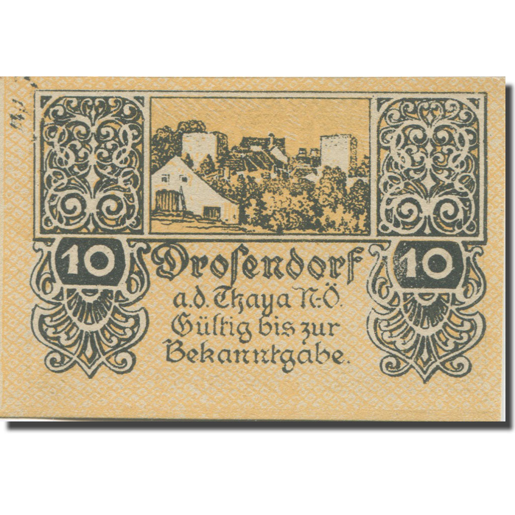 Banknote, Austria, Drosendorf, 10 Heller, mairie, 1920, UNC(63), Mehl:FS 134a