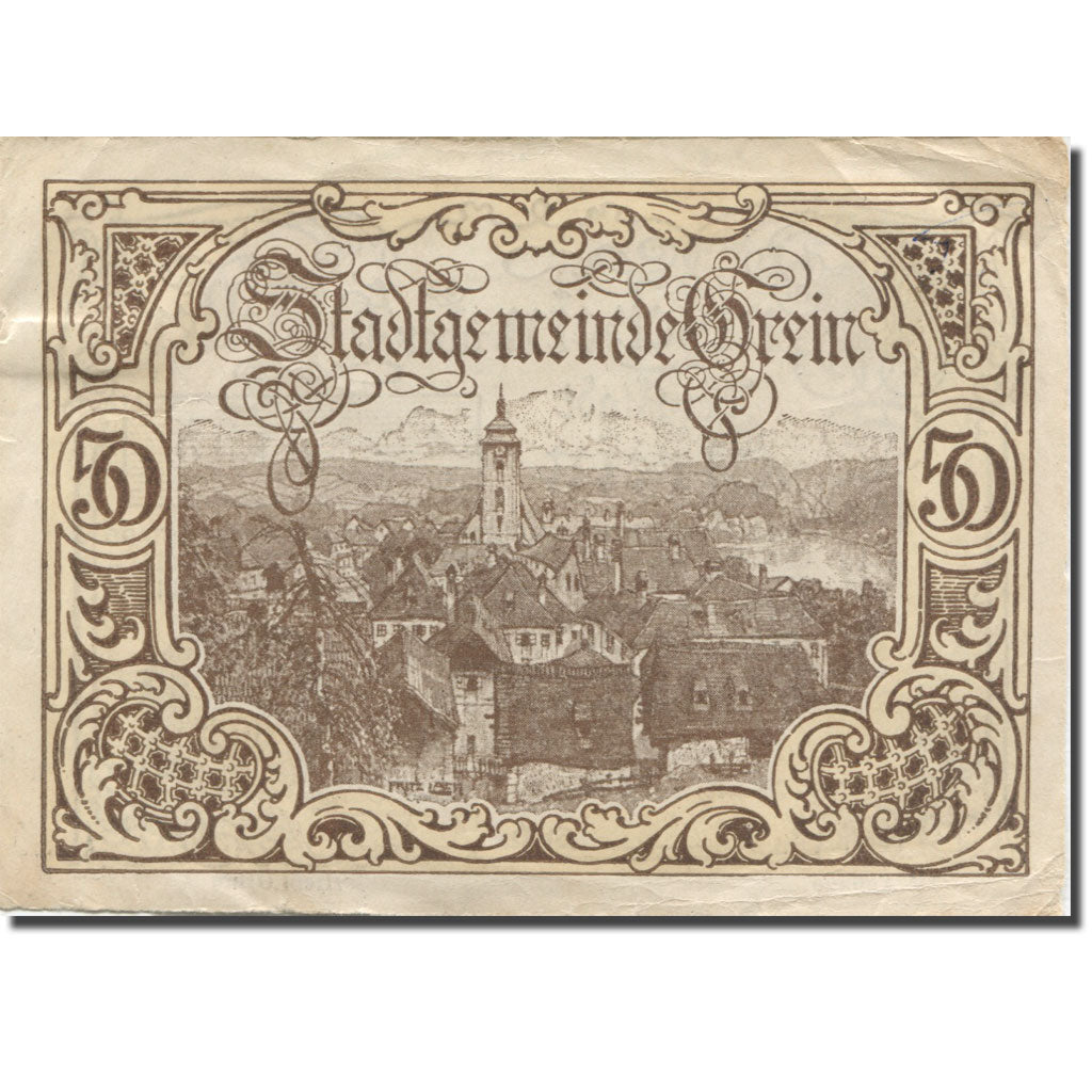 Banknote, Austria, Grein, 50 Heller, village, 1920, AU(55-58) Mehl:FS 276