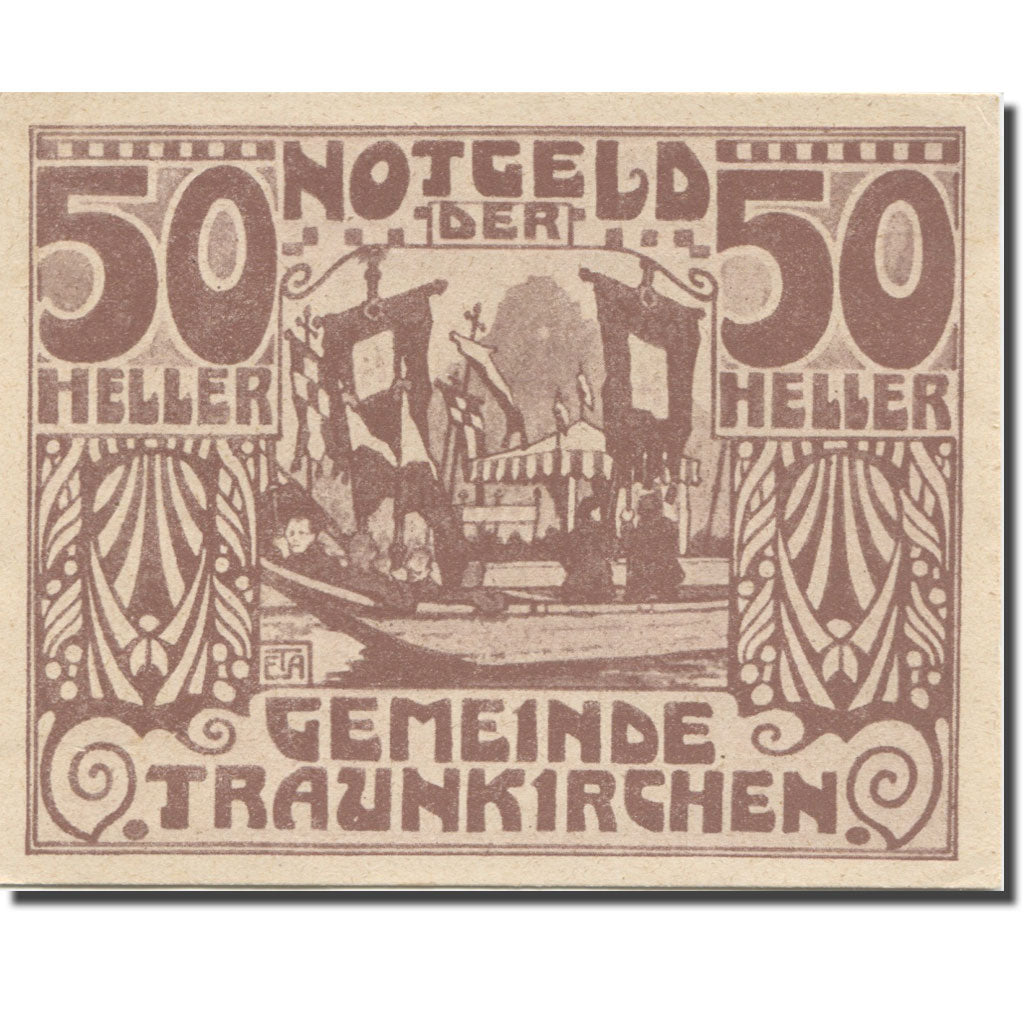 Billet, Autriche, Traunkirchen, 50 Heller, voilier, 1920, SPL, Mehl:FS 1081