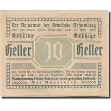 Banknote, Austria, Behamberg, 10 Heller, château, 1920 UNC(63) Mehl:FS 80a
