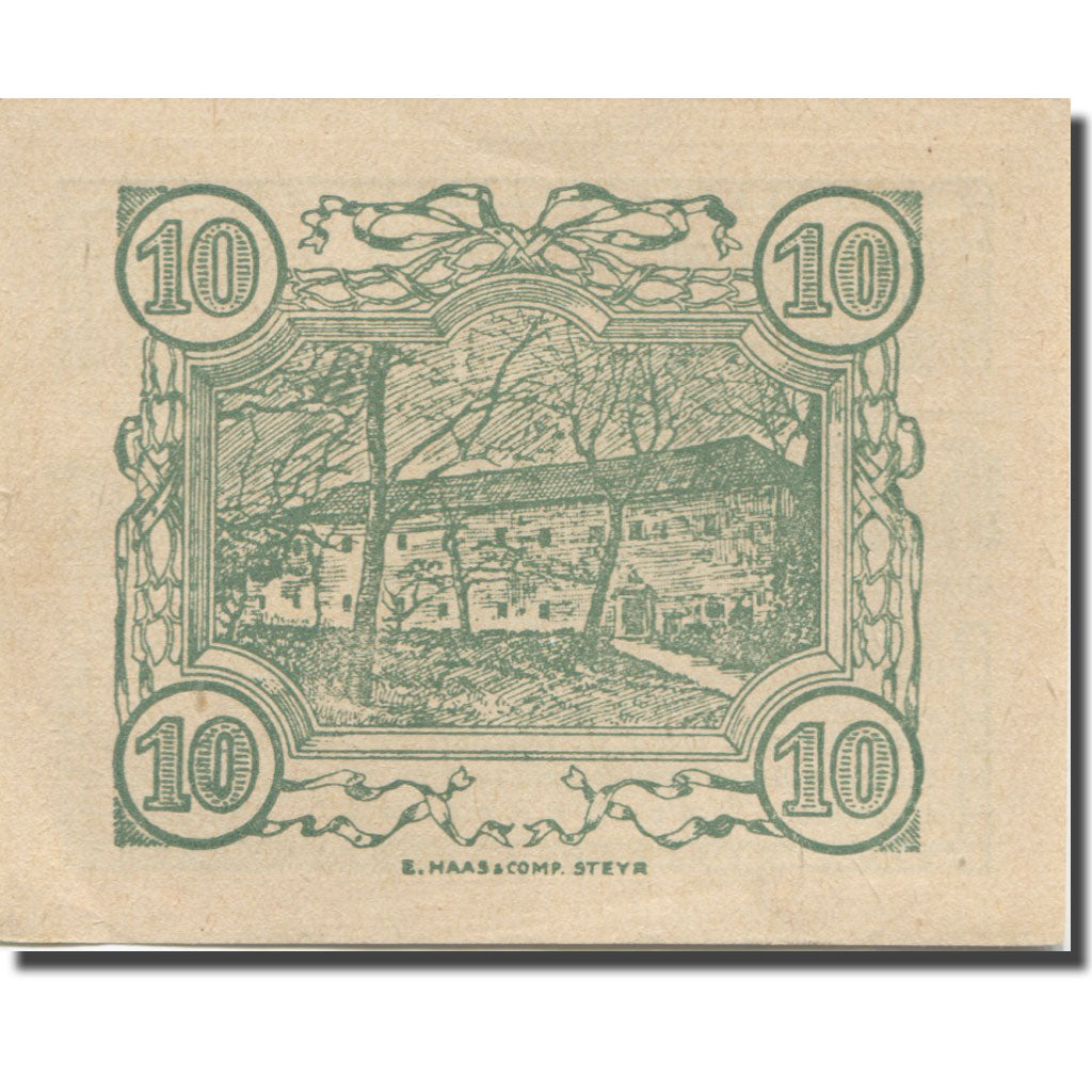 Banknote, Austria, Behamberg, 10 Heller, château, 1920 UNC(63) Mehl:FS 80a