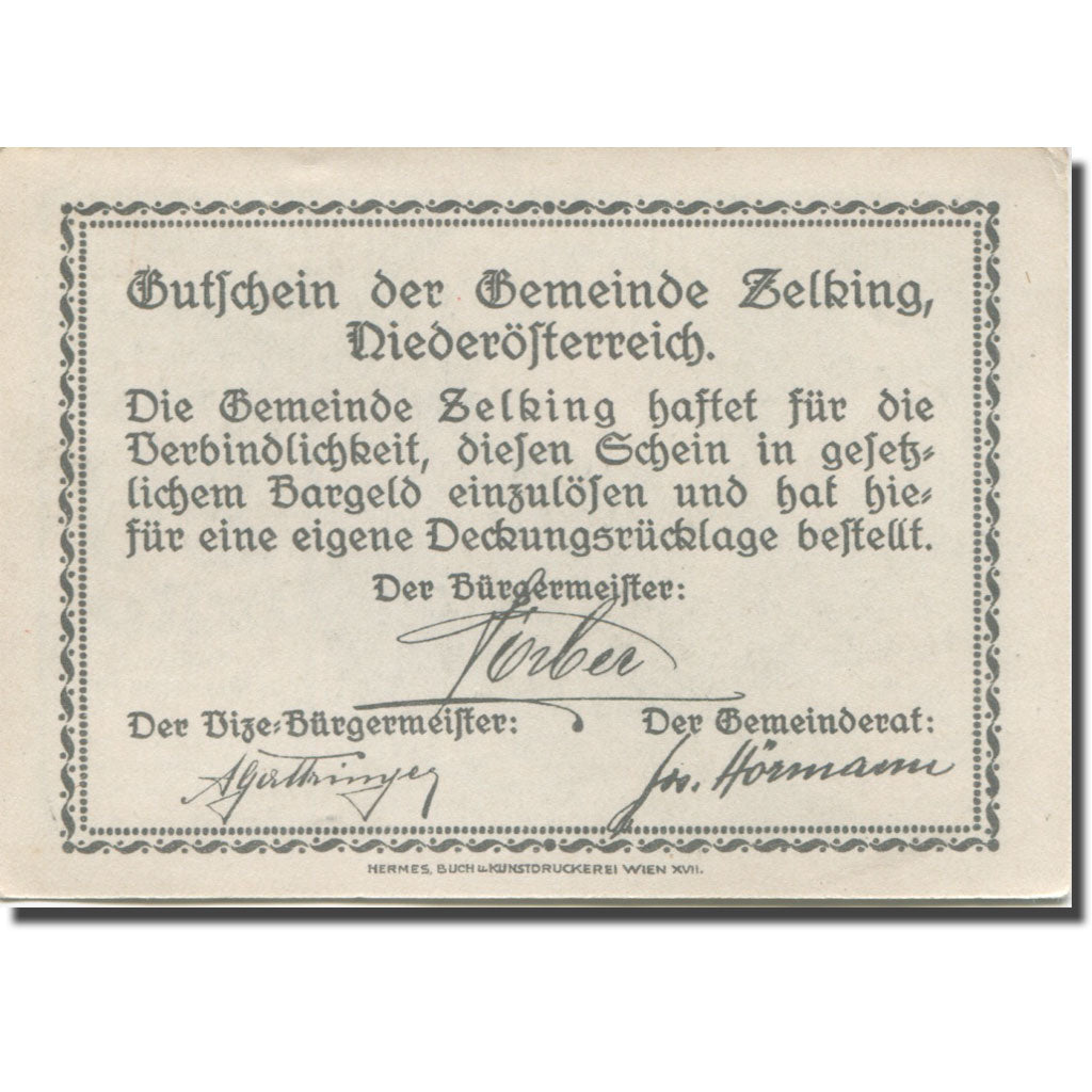 Banknote, Austria, Zelking, 20 Heller, Eglise 1920-12-31, UNC(63) Mehl:FS 1267