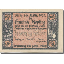 Banknote, Austria, Kopfing, 20 Heller, valeur faciale, 1920 UNC(63) Mehl:FS 465c