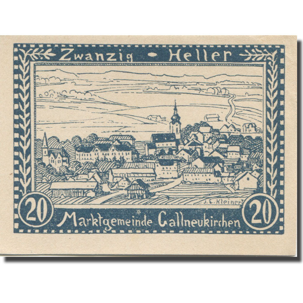 Banknote, Austria, Gallneukirchen, 20 Heller, village, 1920 UNC(63) Mehl:FS 218a