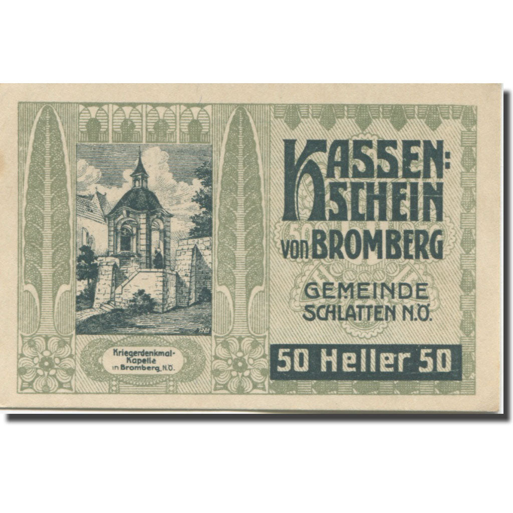 Banconote, Austria, Bromberg, 50 Heller, château, 1920 SPL Mehl:FS 105a