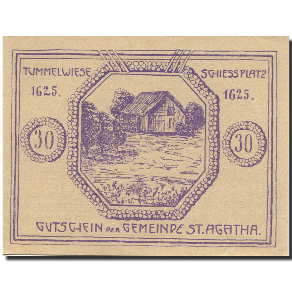 Banknote, Austria, St Agatha, 30 Heller, chalet 1, 1920 UNC(63) Mehl:FS 877