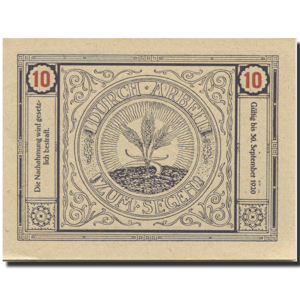 Banknote, Austria, Bischofstetten, 10 Heller, Eglise, 1920 UNC(63) Mehl:FS 92a