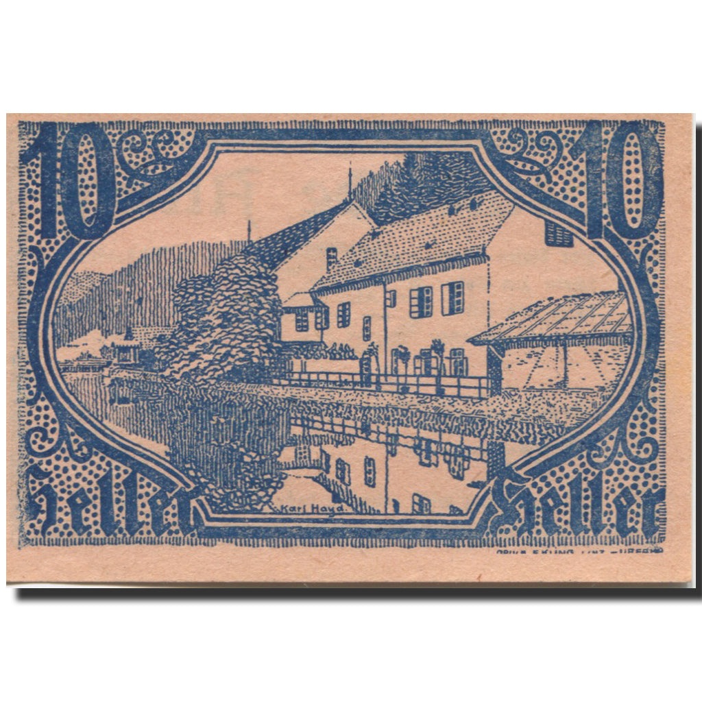 Banknote, Austria, Altaist, 10 Heller, canal, 1920-12-31, UNC(63), Mehl:FS 23b1