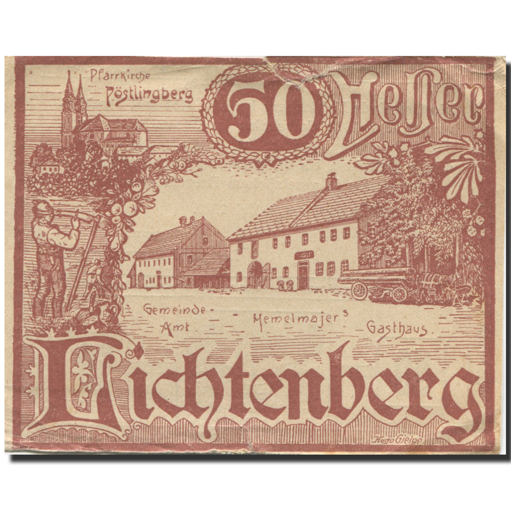 Banknote, Austria, Lichtenberg, 50 Heller, ferme 1920, EF(40-45) Mehl:FS 518c