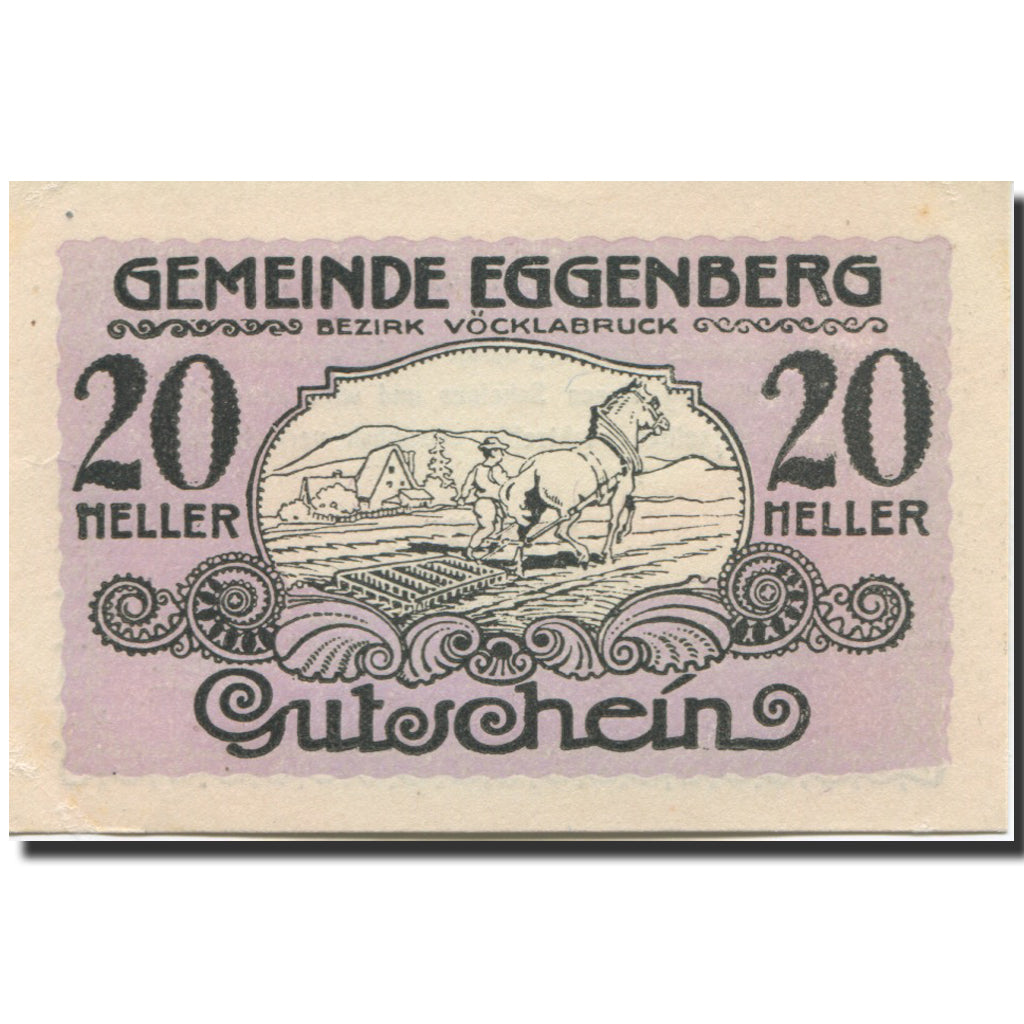 Banconote, Austria, Eggenberg, 20 Heller, champs, SPL, Mehl:FS 161