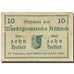 Banknote, Austria, Aschach, 10 Heller, Blason, 1920 AU(55-58) Mehl:FS 53Ia