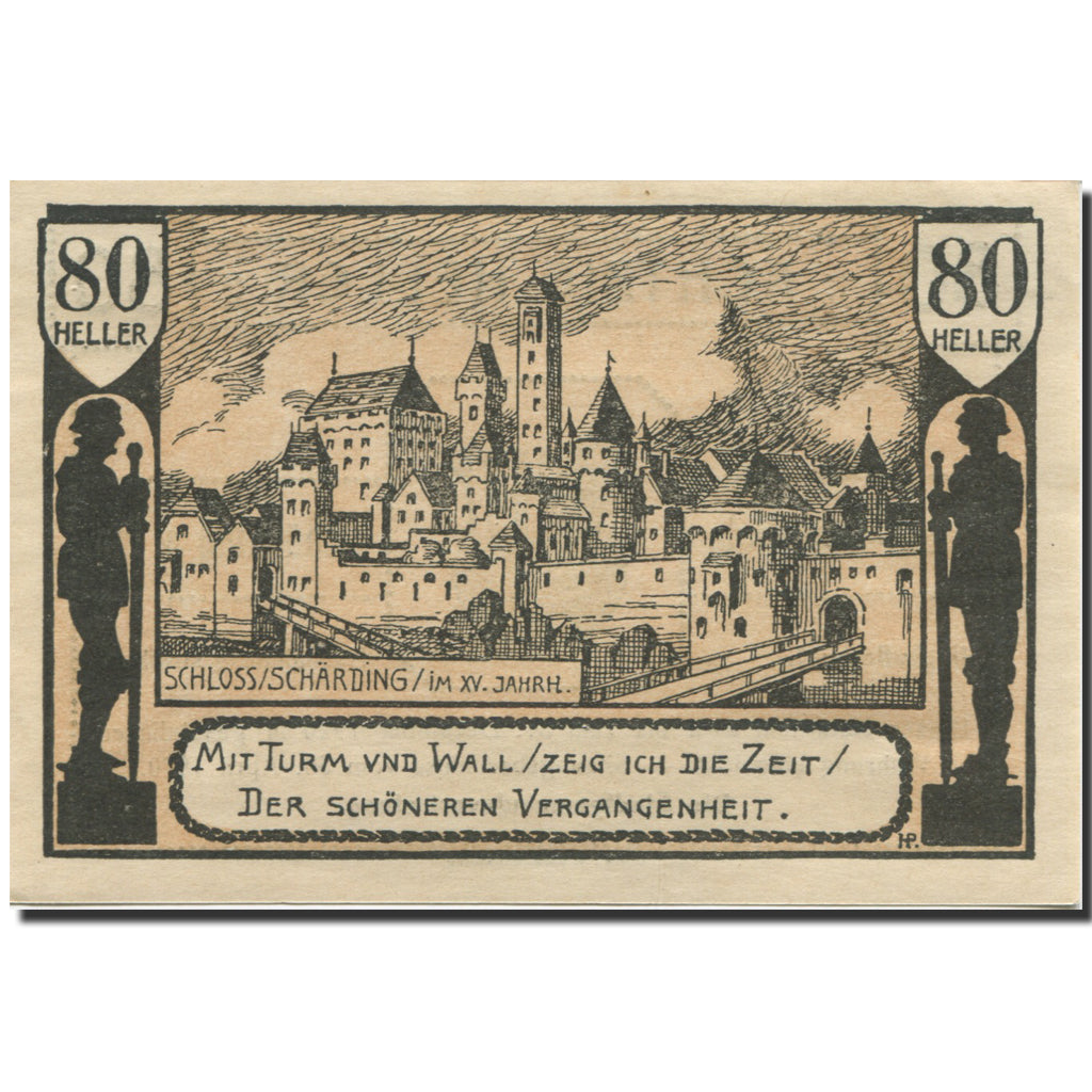 Banknote, Austria, Schärding, 80 Heller, château 1920, UNC(63) Mehl:FS 951IIb