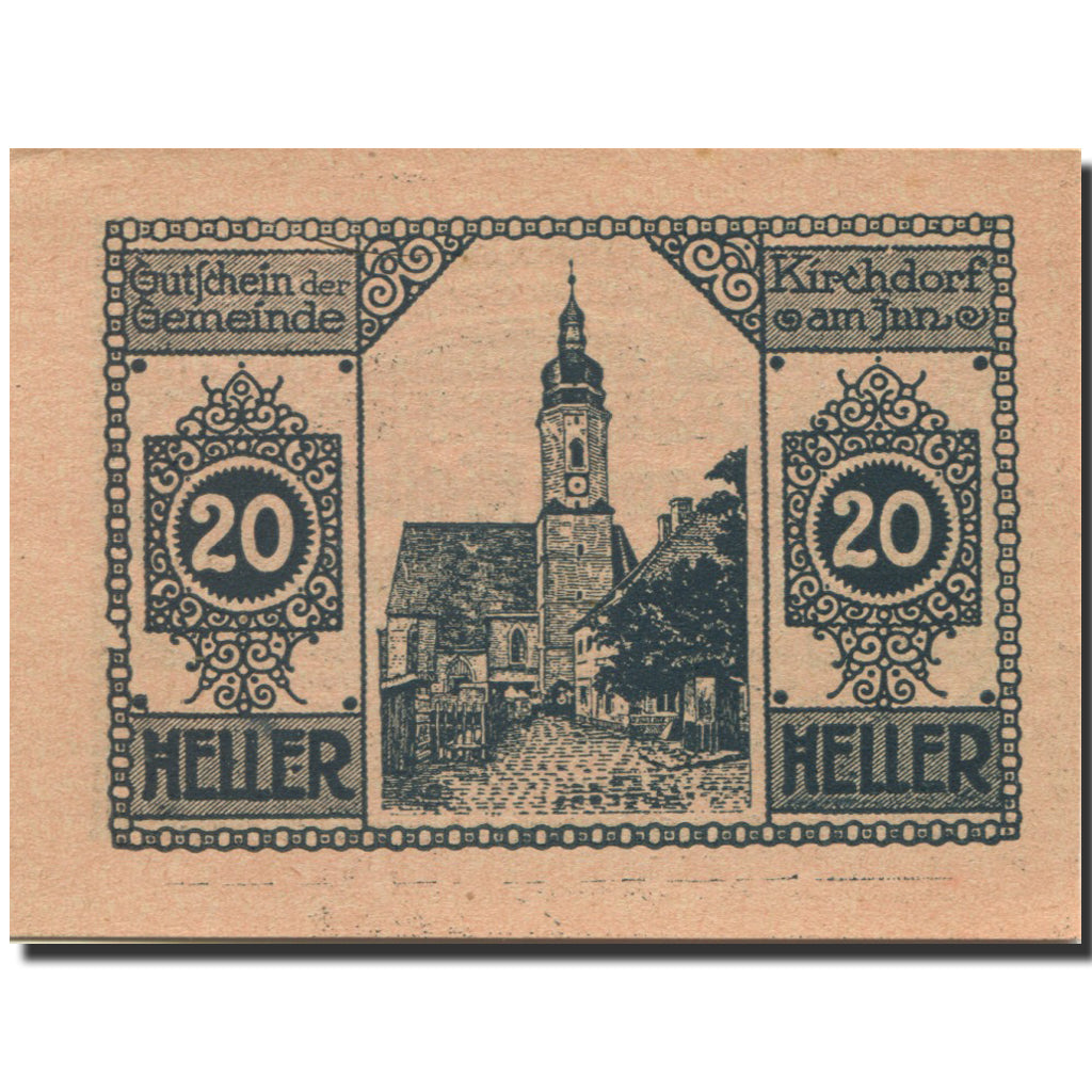 Banknote, Austria, Kirchdorf, 20 Heller, Eglise, 1920, UNC(63) Mehl:FS 444a