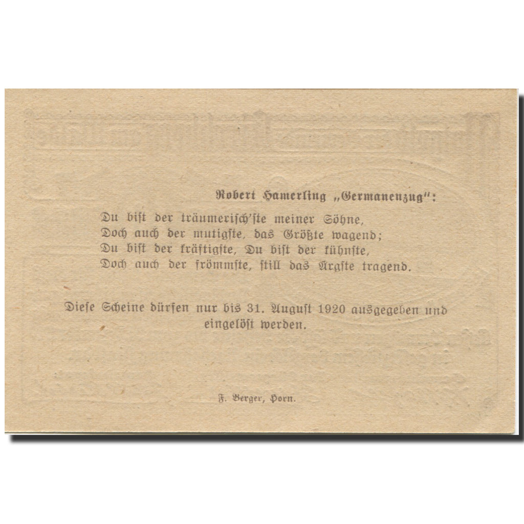 Biljet, Oostenrijk, Kirchberg, 10 Heller, ferme 1, 1920-12-31, SPL Mehl:FS 440a