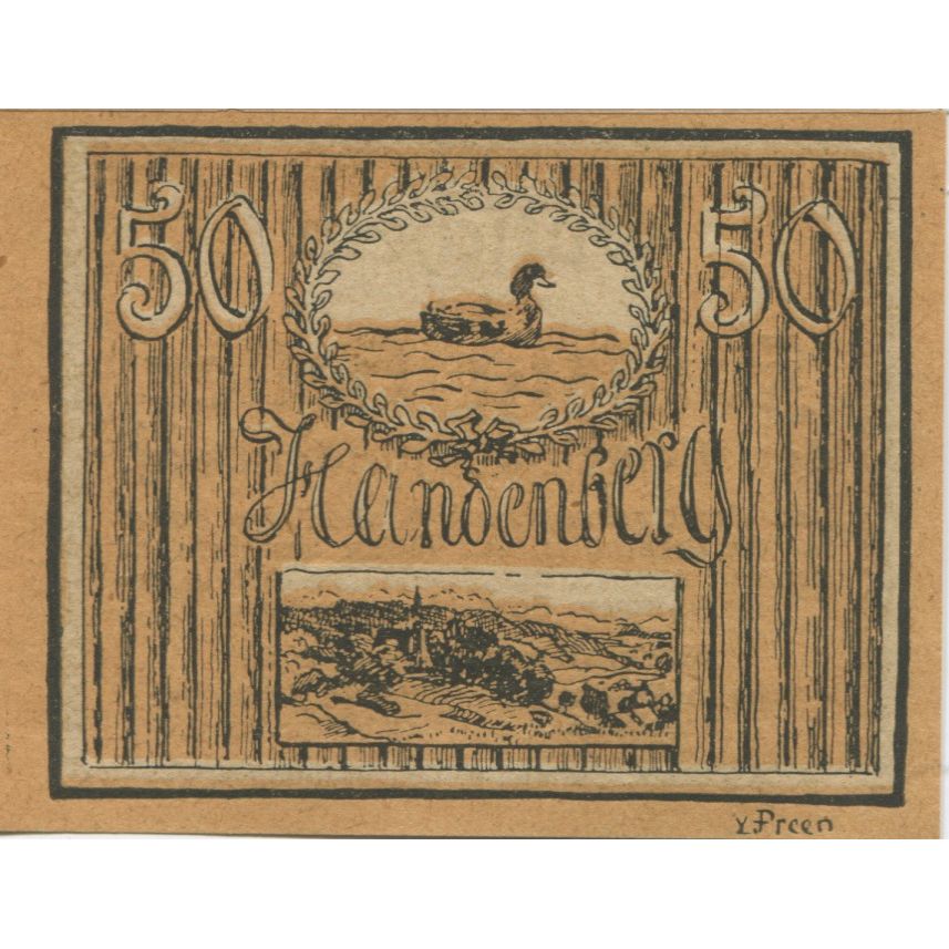 Banknote, Austria, Handenberg, 50 Heller, paysage, 1920, UNC(63) Mehl:FS 347a