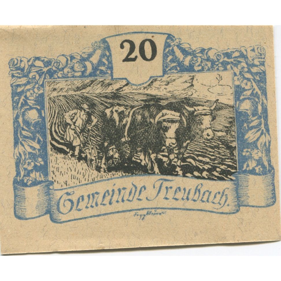 Banknote, Austria, Treubach, 20 Heller, champs, 1920 UNC(63) Mehl:FS 1082