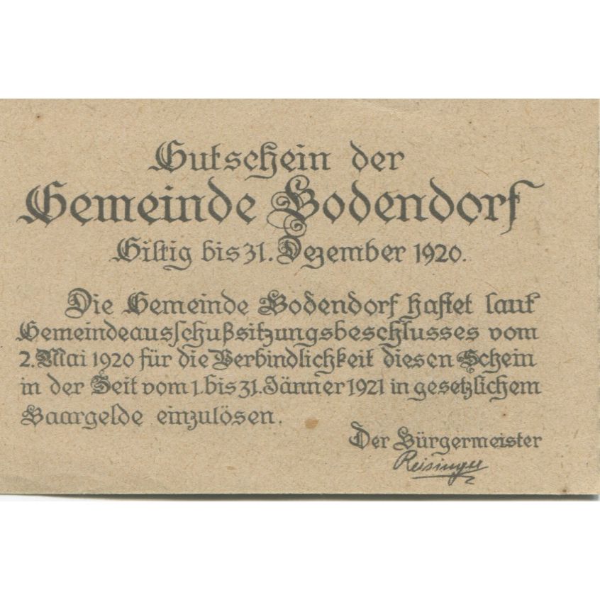 Banknote, Austria, Bodendorf, 10 Heller, château, 1921 UNC(63) Mehl:FS 96Ia