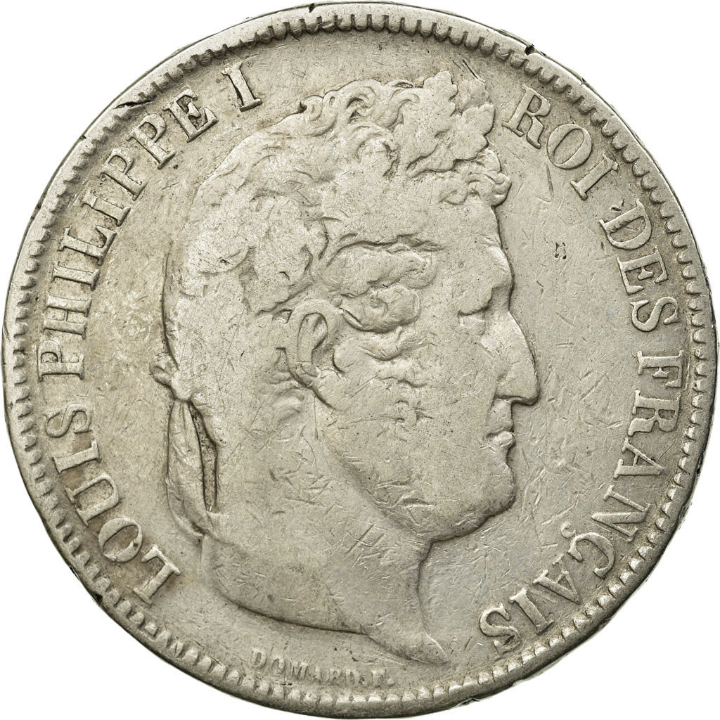 Moneta, Francia, Louis-Philippe, 5 Francs, 1831, Rouen, B+, Argento, KM:745.2