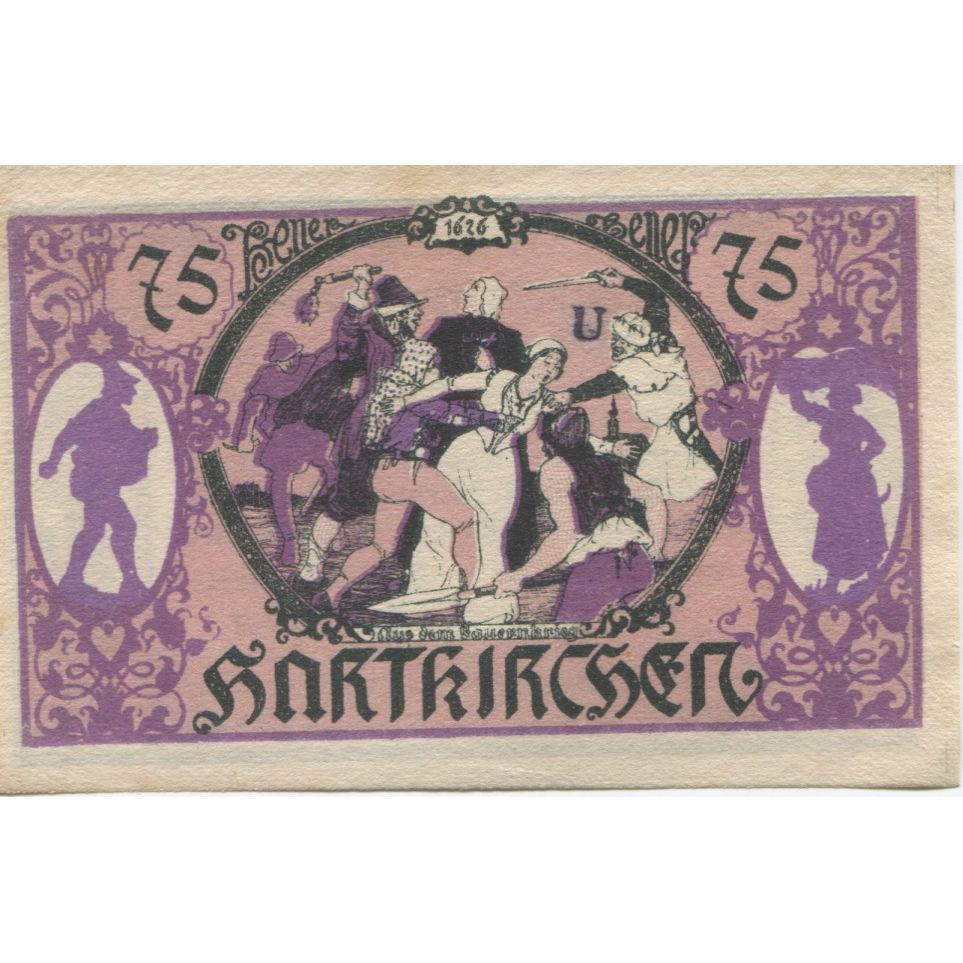 Biljet, Oostenrijk, Hartkirchen, 75 Heller, personnage, SPL, Mehl:FS 355SS