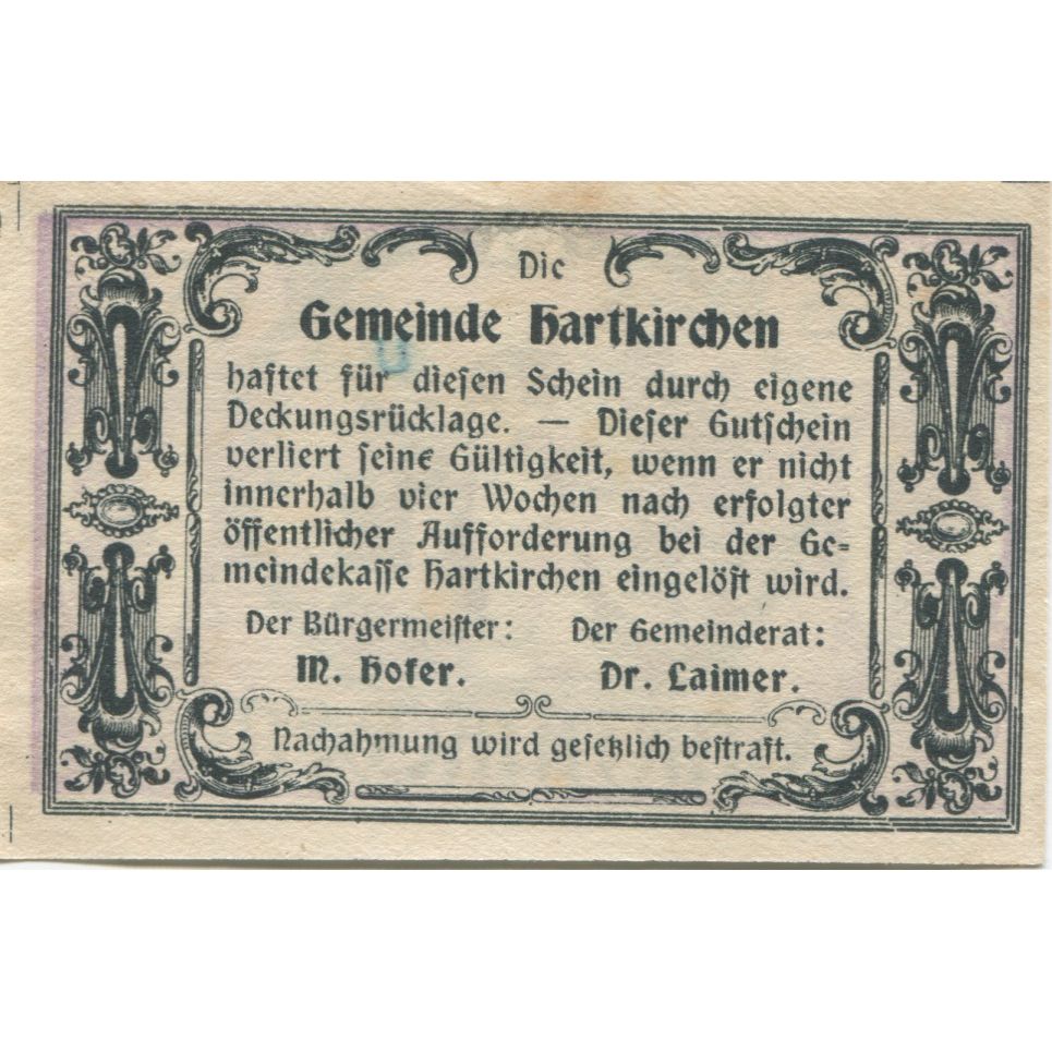 Biljet, Oostenrijk, Hartkirchen, 75 Heller, personnage, SPL, Mehl:FS 355SS