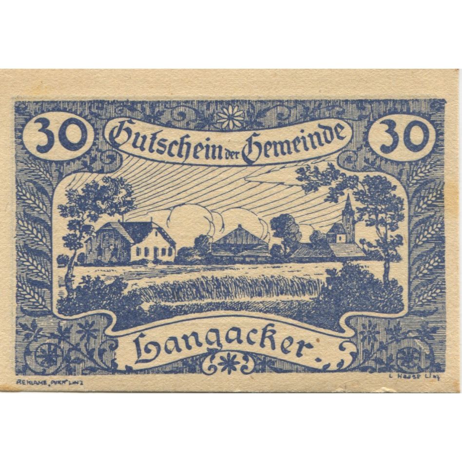 Banknot, Austria, Langacker, 30 Heller, village 1920-12-31, UNC(63) Mehl:FS 500a