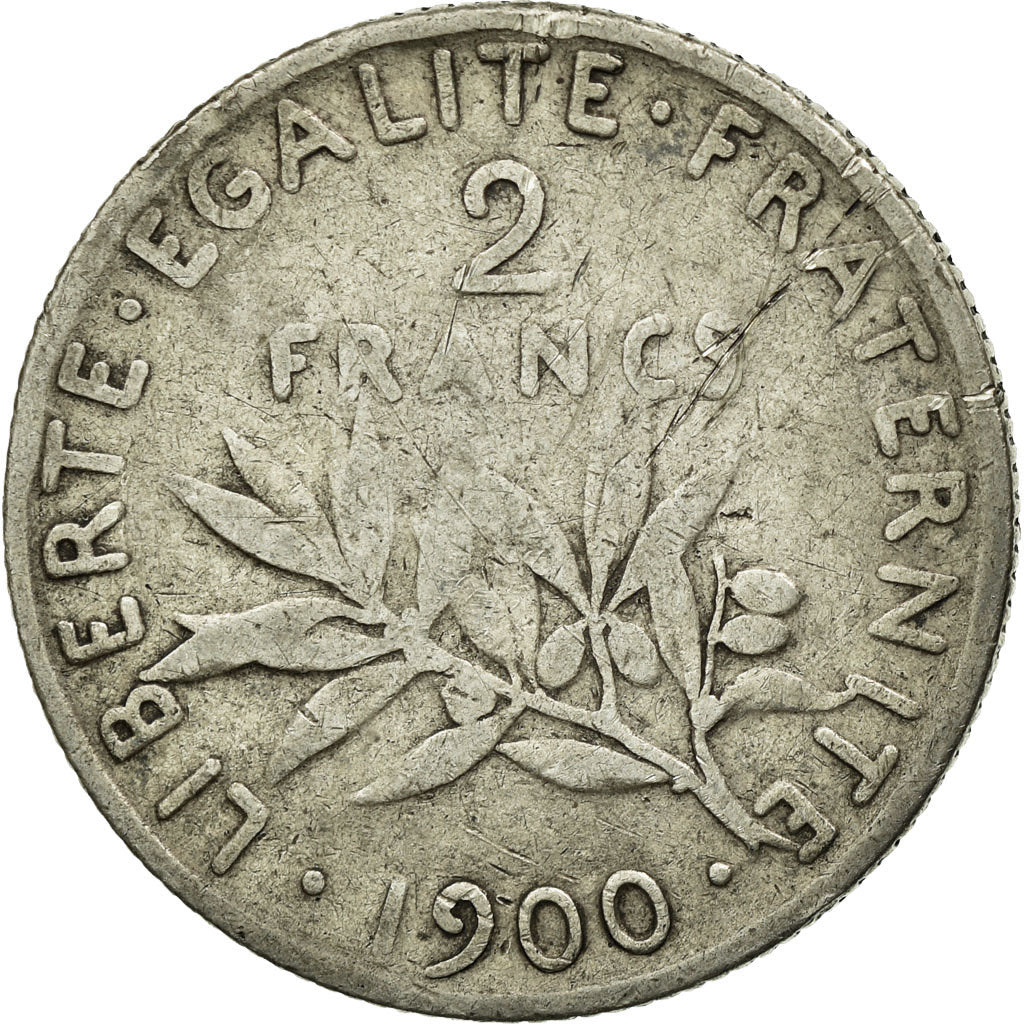 Münze, Frankreich, Semeuse, 2 Francs, 1900, SGE+, Silber, KM:845.1, Gadoury:532
