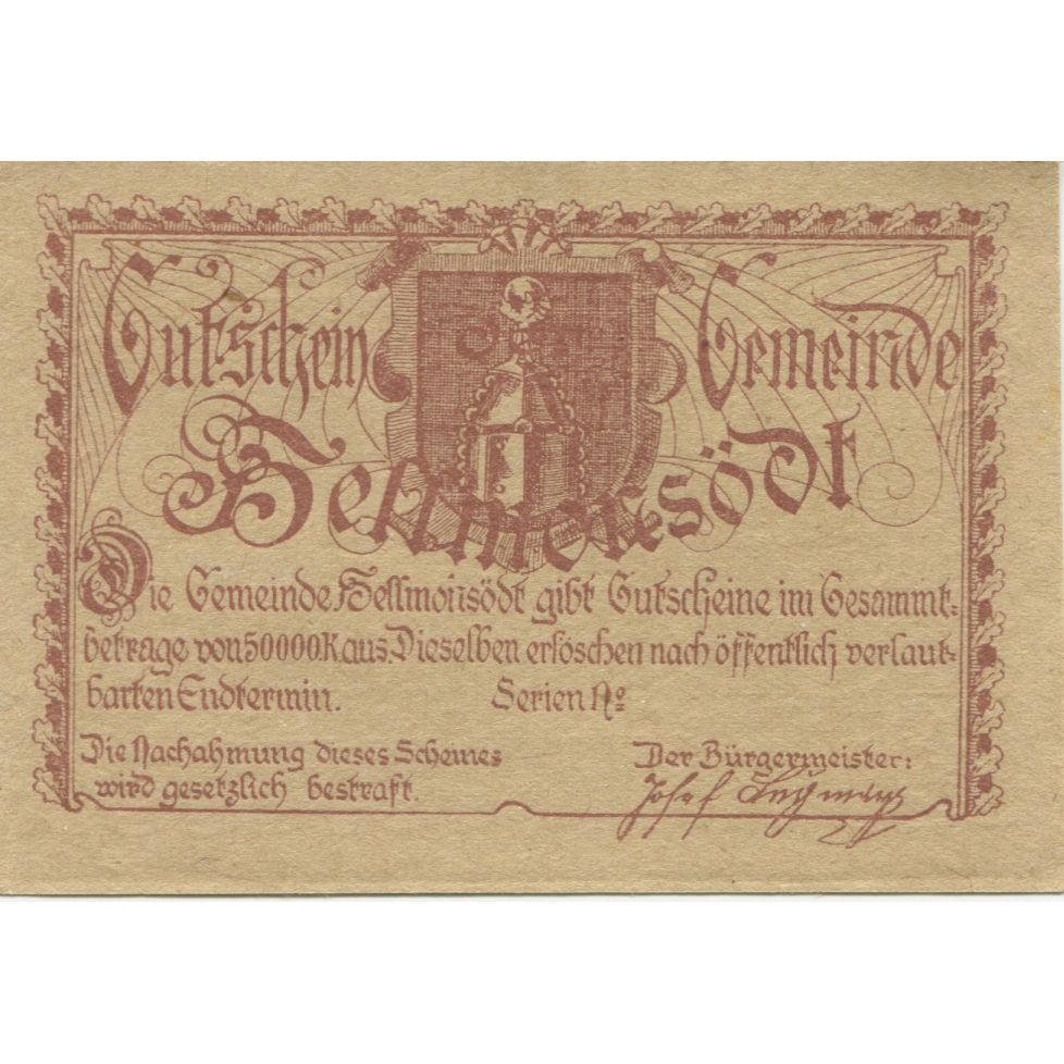 Geldschein, Österreich, Hellmonsodt, 20 Heller, champs, UNZ-, Mehl:FS 364