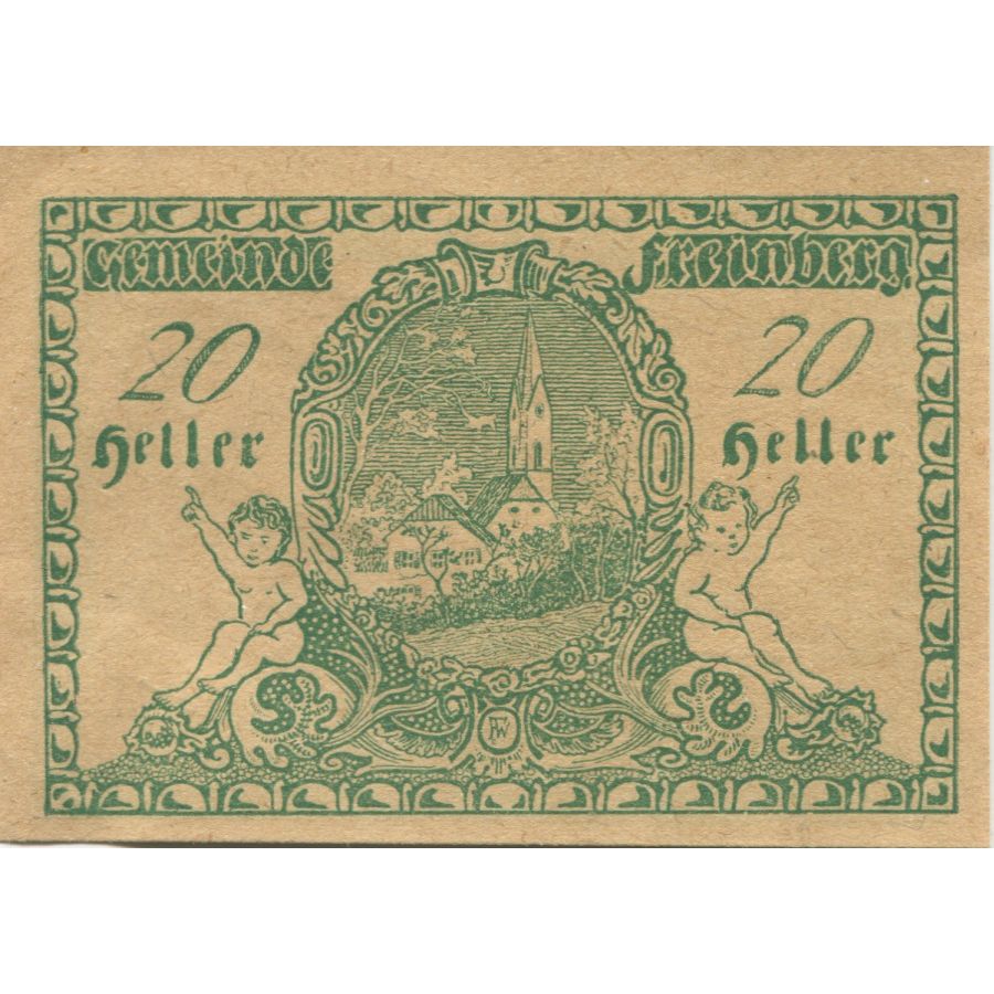 Biljet, Oostenrijk, Freinberg, 20 Heller, Eglise 1920-12-31, SPL Mehl:FS 211Ia