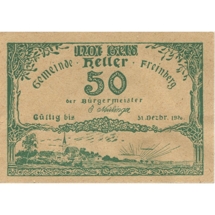 Banknot, Austria, Freinberg, 50 Heller, paysage 1920-12-31 UNC(63) Mehl:FS 211Ia