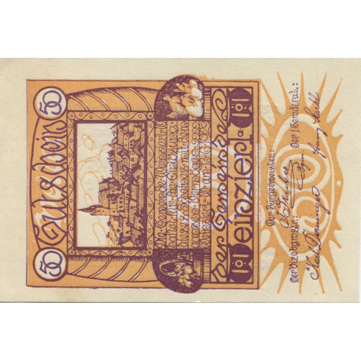 Biljet, Oostenrijk, Wienzierl, 50 Heller, village 1920-12-31, SPL Mehl:FS 1152