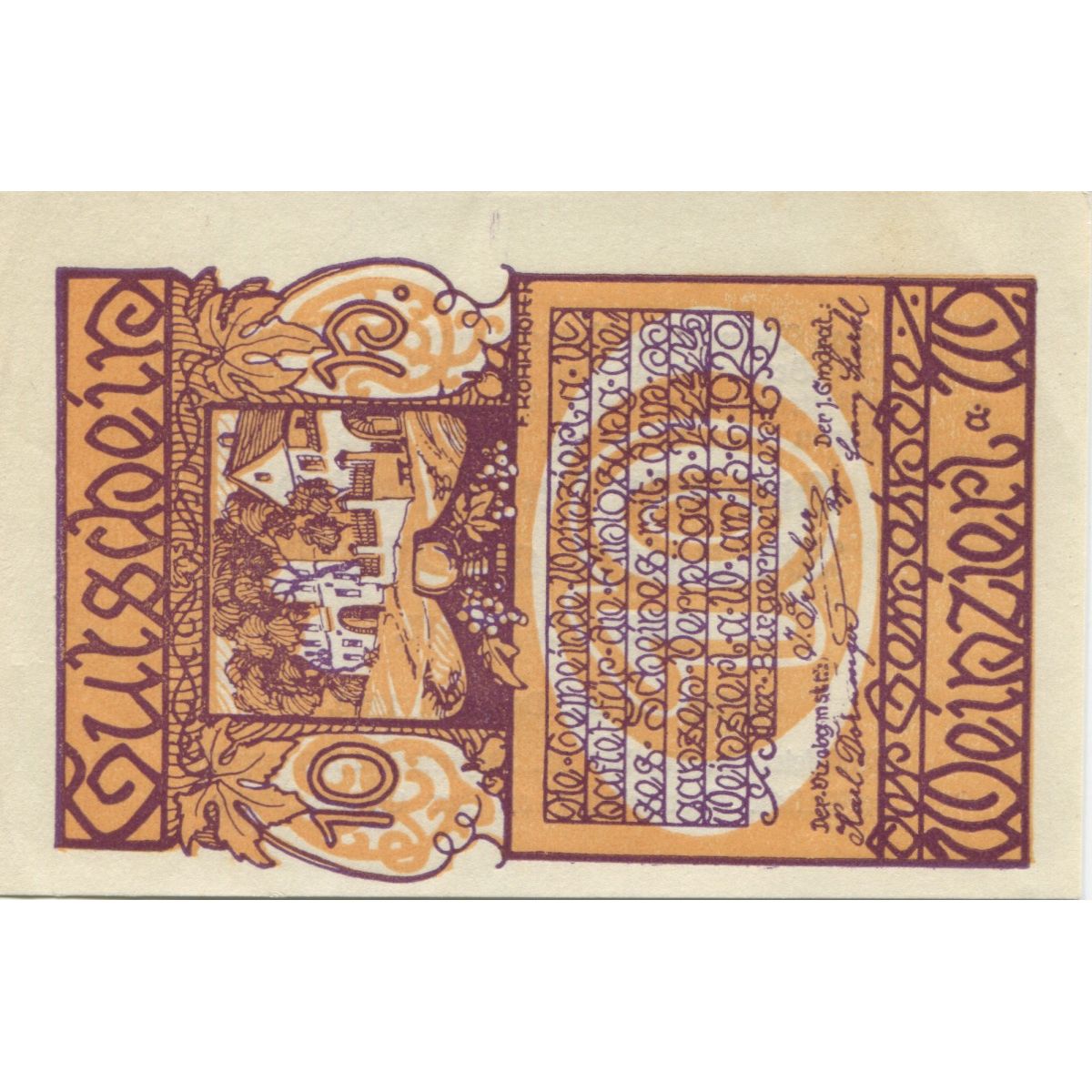 Geldschein, Österreich, Wienzierl, 10 Heller, Maison 1920, UNZ-Mehl:FS 1152
